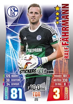 Sticker Ralf Fährmann - German Fussball Bundesliga 2015-2016. Match Attax - Topps