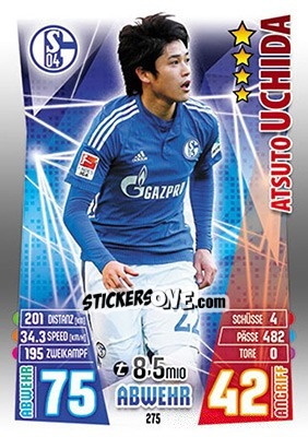 Sticker Atsuto Uchida - German Fussball Bundesliga 2015-2016. Match Attax - Topps