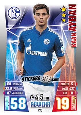 Sticker Kaan Ayhan - German Fussball Bundesliga 2015-2016. Match Attax - Topps