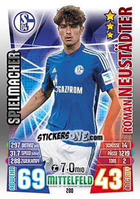 Sticker Roman Neustädter - German Fussball Bundesliga 2015-2016. Match Attax - Topps