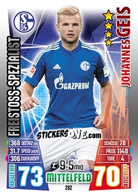 Sticker Johannes Geis - German Fussball Bundesliga 2015-2016. Match Attax - Topps