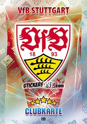Sticker Clubkarte - German Fussball Bundesliga 2015-2016. Match Attax n. 289 - Topps
