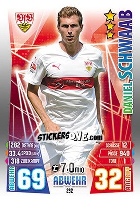 Figurina Daniel Schwaab - German Fussball Bundesliga 2015-2016. Match Attax - Topps