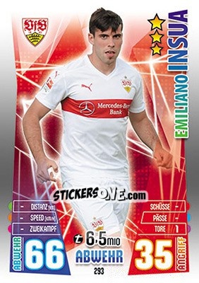 Figurina Emiliano Insúa - German Fussball Bundesliga 2015-2016. Match Attax - Topps