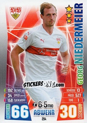 Sticker Georg Niedermeier - German Fussball Bundesliga 2015-2016. Match Attax - Topps