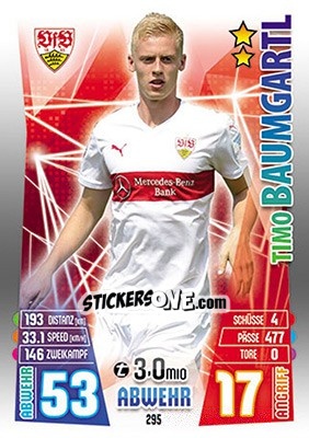 Figurina Timo Baumgartl - German Fussball Bundesliga 2015-2016. Match Attax - Topps