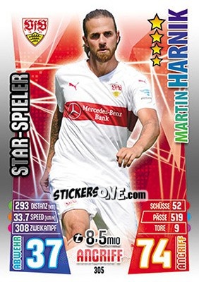 Sticker Martin Harnik - German Fussball Bundesliga 2015-2016. Match Attax - Topps