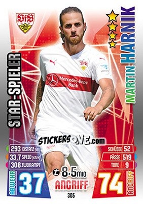 Cromo Martin Harnik - German Fussball Bundesliga 2015-2016. Match Attax - Topps