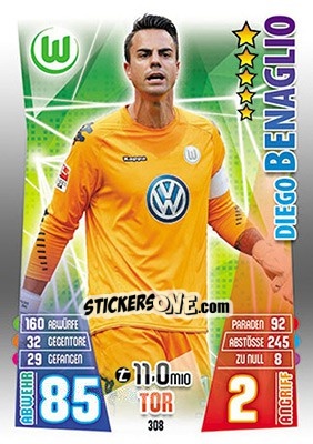 Cromo Diego Benaglio - German Fussball Bundesliga 2015-2016. Match Attax - Topps