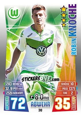 Cromo Robin Knoche - German Fussball Bundesliga 2015-2016. Match Attax - Topps