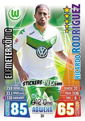 Sticker Ricardo Rodriguez - German Fussball Bundesliga 2015-2016. Match Attax - Topps