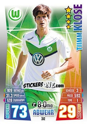 Sticker Timm Klose - German Fussball Bundesliga 2015-2016. Match Attax - Topps