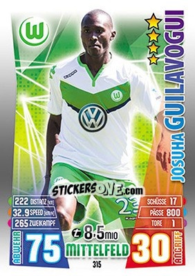 Figurina Josuha Guilavogui - German Fussball Bundesliga 2015-2016. Match Attax - Topps