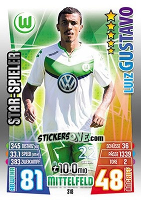 Figurina Luiz Gustavo - German Fussball Bundesliga 2015-2016. Match Attax - Topps