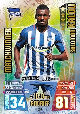 Figurina Salomon Kalou - German Fussball Bundesliga 2015-2016. Match Attax - Topps