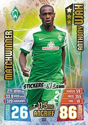 Sticker Anthony Ujah - German Fussball Bundesliga 2015-2016. Match Attax - Topps