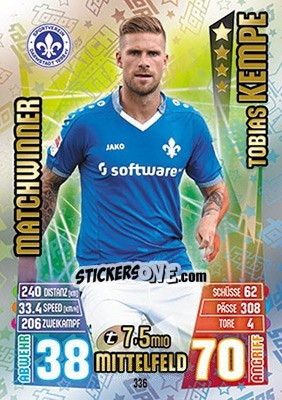 Sticker Tobias Kemp - German Fussball Bundesliga 2015-2016. Match Attax - Topps