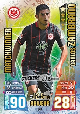 Figurina Carlos Zambrano - German Fussball Bundesliga 2015-2016. Match Attax - Topps