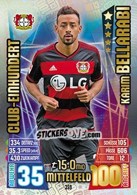 Figurina Karim Bellarabi - German Fussball Bundesliga 2015-2016. Match Attax - Topps