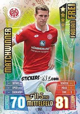 Cromo Fabian Frei - German Fussball Bundesliga 2015-2016. Match Attax - Topps