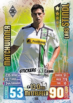Sticker Lars Stindl - German Fussball Bundesliga 2015-2016. Match Attax - Topps