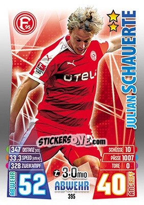 Cromo Julian Schauerte - German Fussball Bundesliga 2015-2016. Match Attax - Topps