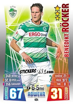 Sticker Benedikt Röcker - German Fussball Bundesliga 2015-2016. Match Attax - Topps