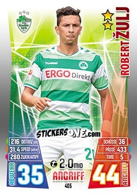 Sticker Robert Žulj - German Fussball Bundesliga 2015-2016. Match Attax - Topps