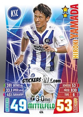 Figurina Hiroki Yamada - German Fussball Bundesliga 2015-2016. Match Attax - Topps