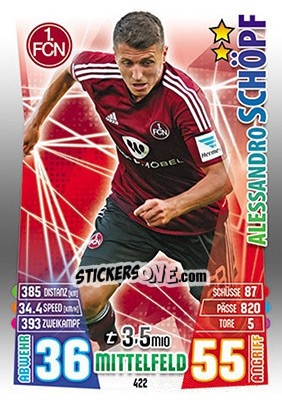 Sticker Alessandro Schopf - German Fussball Bundesliga 2015-2016. Match Attax - Topps
