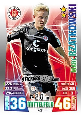 Figurina Marc Rzatkowski - German Fussball Bundesliga 2015-2016. Match Attax - Topps