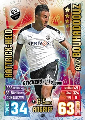 Sticker Aziz Bouhaddouz - German Fussball Bundesliga 2015-2016. Match Attax - Topps