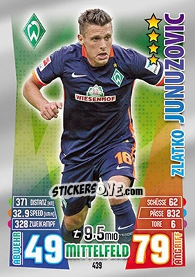 Sticker Zlatko Junuzovic - German Fussball Bundesliga 2015-2016. Match Attax - Topps