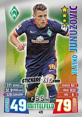 Figurina Zlatko Junuzovic - German Fussball Bundesliga 2015-2016. Match Attax - Topps