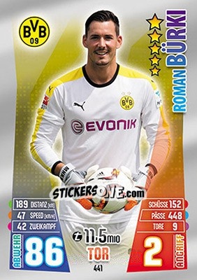 Sticker Roman Bürki - German Fussball Bundesliga 2015-2016. Match Attax - Topps
