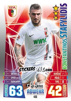 Sticker Konstantinos Stafylidis - German Fussball Bundesliga 2015-2016. Match Attax - Topps