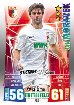 Sticker Jan Moravek - German Fussball Bundesliga 2015-2016. Match Attax - Topps