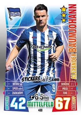 Cromo Alexander Baumjohann - German Fussball Bundesliga 2015-2016. Match Attax - Topps