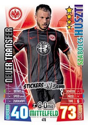 Sticker Szabolcs Huszti - German Fussball Bundesliga 2015-2016. Match Attax - Topps