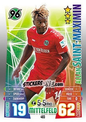 Figurina Allan Saint-Maximin - German Fussball Bundesliga 2015-2016. Match Attax - Topps