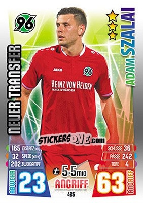 Cromo Adam Szalai - German Fussball Bundesliga 2015-2016. Match Attax - Topps