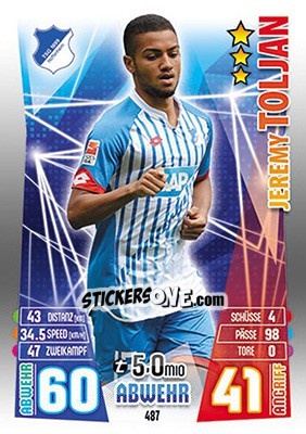 Figurina Jeremy Toljan - German Fussball Bundesliga 2015-2016. Match Attax - Topps