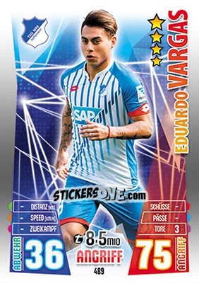 Figurina Eduardo Vargas - German Fussball Bundesliga 2015-2016. Match Attax - Topps