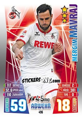 Sticker Mergim Mavraj - German Fussball Bundesliga 2015-2016. Match Attax - Topps