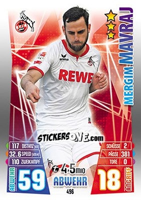 Figurina Mergim Mavraj - German Fussball Bundesliga 2015-2016. Match Attax - Topps