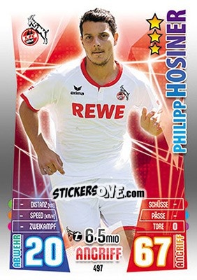Sticker Philipp Hosiner - German Fussball Bundesliga 2015-2016. Match Attax - Topps