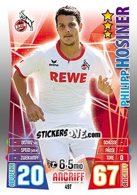 Cromo Philipp Hosiner - German Fussball Bundesliga 2015-2016. Match Attax - Topps