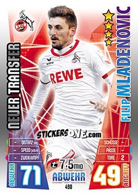 Sticker Filip Mladenovic - German Fussball Bundesliga 2015-2016. Match Attax - Topps