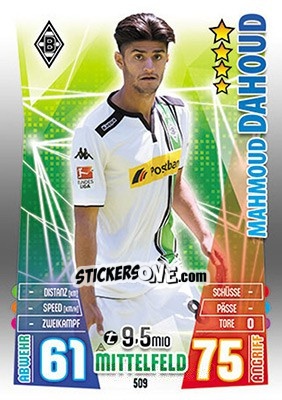 Sticker Mahmoud Dahoud - German Fussball Bundesliga 2015-2016. Match Attax - Topps