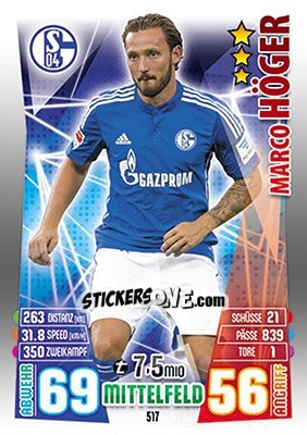 Figurina Marco Höger - German Fussball Bundesliga 2015-2016. Match Attax - Topps